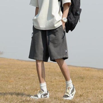 日系cityboy多口袋短褲男夏季薄款寬松直筒五分褲戶外運動褲子潮