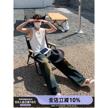 白口陽【清涼一夏 】韓風含羊毛肌理感無袖背心休閑寬松套頭坎肩