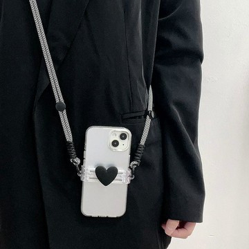 🍭臺灣出貨🍭網紅小愛心斜跨掛繩手機殼揹帶長繩手機鏈條ins女新款掛脖手鍊條