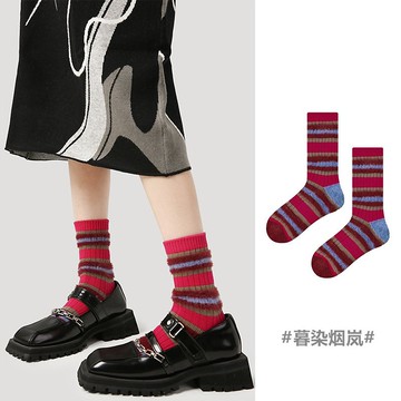 冬加厚毛絨絨中筒襪  保暖堆堆襪  三雙組合襪子