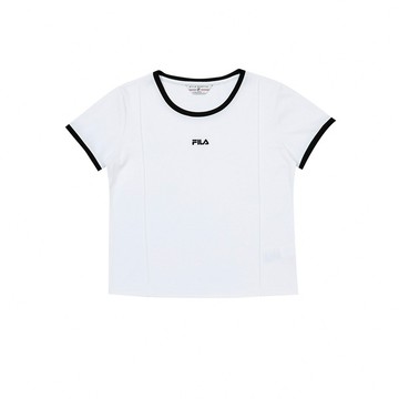 FILA #復古飛馳 女短袖圓領T恤-白色 5TEZ-5420-WT