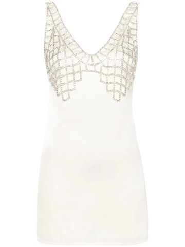 Miniabito bralette in raso color crema con strass-10