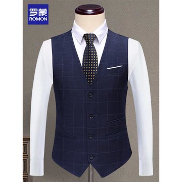 羅蒙商務時尚男士西裝馬甲青年紳士西服馬甲韓版修身休閑男士馬甲