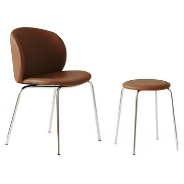 MAISON DE COMME MA 斯堪地 PU 椅子 2入  2個  肉桂棕色