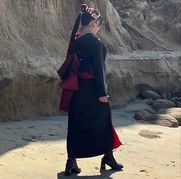 黑酒紅 髮圈 髮束式髮片