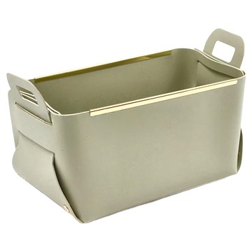 小綠豆居家百貨 北歐風收納盒 皮質質感  金邊綠  1個