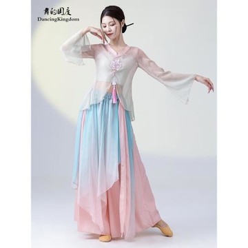 舞的國度秋冬古典紗衣舞蹈服女飄逸仙氣成人上衣練功服國風演出服
