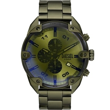 DIESEL Spiked 大錶徑個性三眼計時手錶-49mm DZ4670