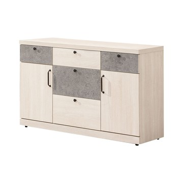 Homelike 喜家居4尺五抽斗櫃-清水模拼色(2305)