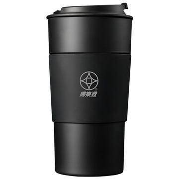 FULOTO 婦樂透 遠紅外線竹炭杯 520ml 含PP杯蓋 高17.1cm  黑色  1個