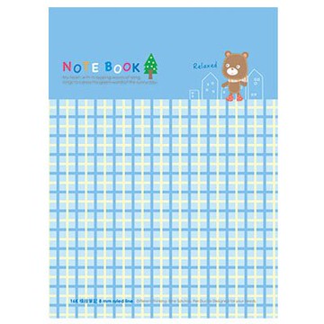 美加美 AF1081 16K平裝筆記小熊-格紋藍 10本 /包【APP滿額下單10%點數(單一帳號最高5000點)】1/31止