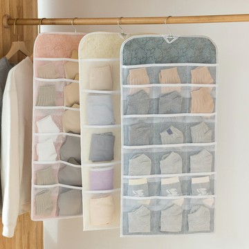 衣柜內衣收納袋 墻掛式襪子內褲內衣收納掛袋懸掛式布藝收納掛袋