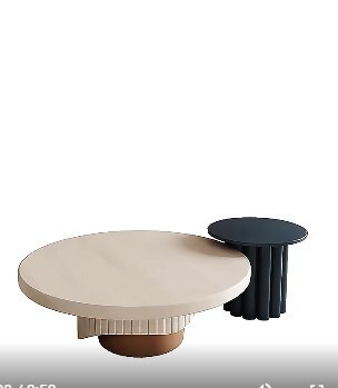 公司貨 免運速發 附發票 邊幾 茶几 客廳茶桌 岩板茶幾 北歐侘寂風網紅設計師創意個性實木圓形茶幾輕奢現代簡約客廳茶桌