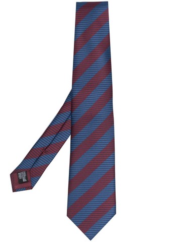 Giorgio Armani - diagonal-pattern silk tie - men - Silk - One Size - Blue
