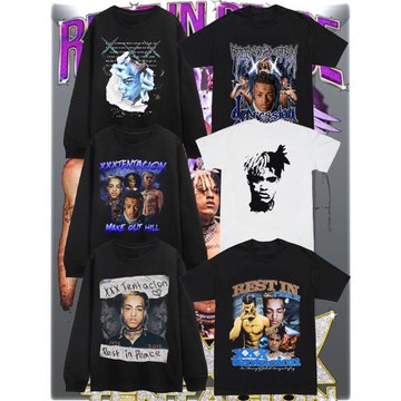 嘻哈紀念xxxtentacion寬松長短袖t恤小眾高街潮牌圓領純棉數碼噴