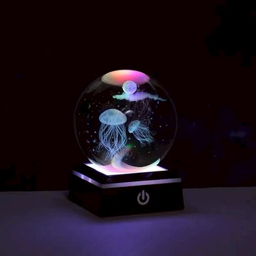 【Full house 幸福時光屋】彩光 水母/宇宙小夜燈/USB燈座/發光水晶球小夜燈-耶誕節！畢業季-/畢業禮物