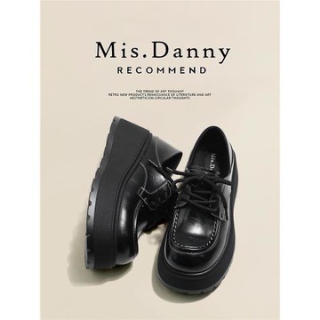 與愛私奔~增高6.5cm厚底小皮鞋女2025款松糕休閑百搭秋季樂福單鞋