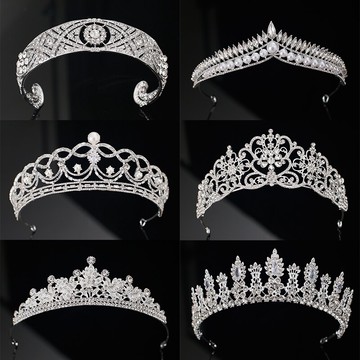 森系奢華仙美皇冠新娘婚紗唯美簡約頭飾公主成人禮王冠女