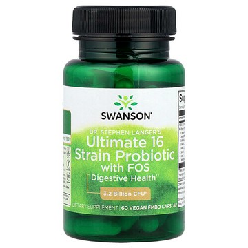 Swanson Vitamins, Dr. Stephen Langer 高級 16 菌株益生菌，含低聚果糖，60 粒全素 EMBO Caps® AP 膠囊