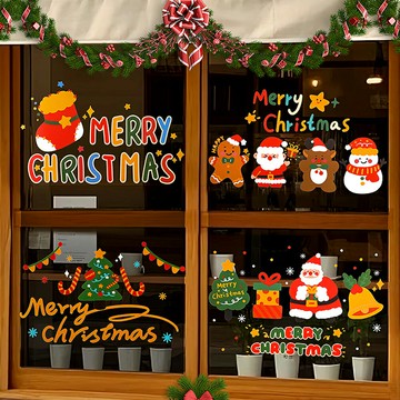 聖誕節 裝飾壁貼 櫥窗貼紙 玻璃貼 櫥窗貼 牆貼 貼紙 派對佈置 活動裝飾 耶誕節【BlueCat】【RXM0316】