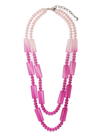 Emporio Armani - gradient double layer necklace - women - Iron/Steel/Brass/Methyl Methacrylate - One Size - Pink
