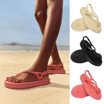 Havaianas哈瓦仕 雲朵 泡泡涼鞋 澎澎帶 繞踝 女款 Luna Puffed 燕麥奶 4150264-9256W