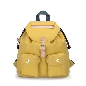 【satana】Soldier 小休閒束口後背包-檸檬糖黃 (SOS3001-512)｜背包 後背包女 尼龍包 束口包