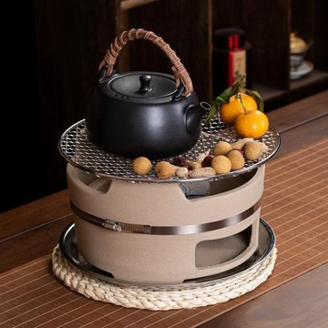 圍爐煮茶套裝土陶炭爐家用室內炭火燒烤茶爐戶外罐罐茶煮茶器茶壺