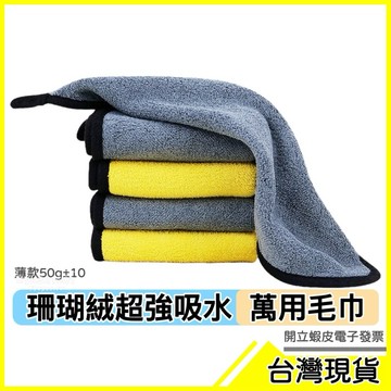 🇹🇼現貨附發票✅薄款珊瑚絨毛巾50g 洗車毛巾 超吸水不脫毛 廚房抹布 抹布 擦車布 洗車布 清潔布 擦手巾 吸水布