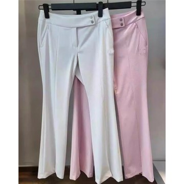 韓版高爾夫新款女士微喇九分長褲休閑時尚修身顯瘦彈力透氣女褲子