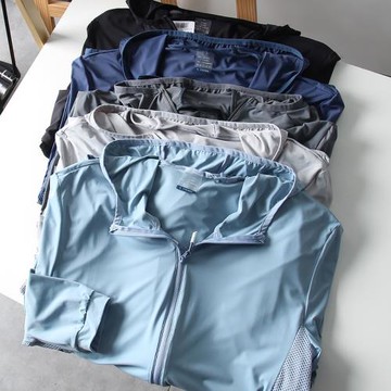 UPF50！防紫外線！夏季男士外貿速干透氣防曬服薄款彈力夾克外套