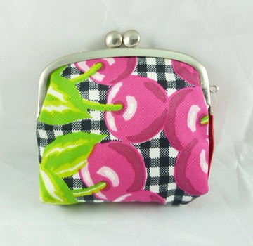 【震撼精品百貨】Maryangela 黑白格子櫻桃 零錢包 震撼日式精品百貨