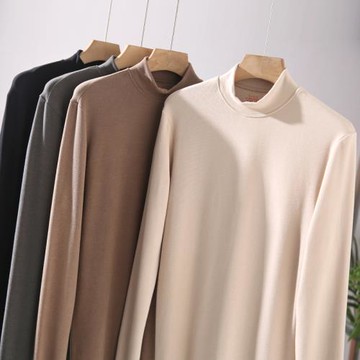 德國發熱纖維！抗起球+鎖溫！秋冬男半高領純色保暖衣長袖T打底衫