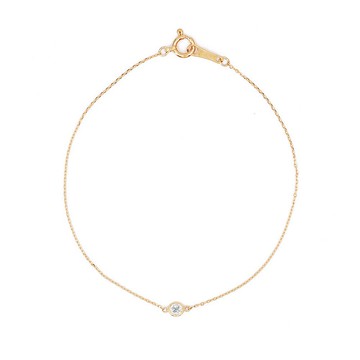 Visel 18K金單鑽包鑲手鍊