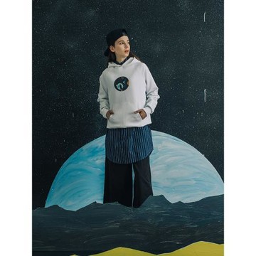 LOEN 原創設計早春新款日系百搭直筒豎條紋中長款長袖襯衫女FUDGE
