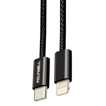 POLYWELL 寶利威爾 Type-C To Lightning PD編織快充線 3A PW15-W45-M934  2m  黑色  1條