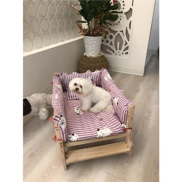 狗床側開防潮寵物床貓床離地側開狗窩貓窩小型犬柯基床泰迪床比熊