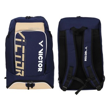 VICTOR 大型後背包-雙肩包 肩背包 裝備袋 球拍包 羽球 勝利 BR5015BV 深藍奶茶白