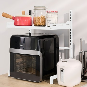 The Look GROCERIES STORAGE 多功能雙層置物架 伸縮款 層架高度 簡易組裝  36~62 x 32.5 x 58cm  白色  1個