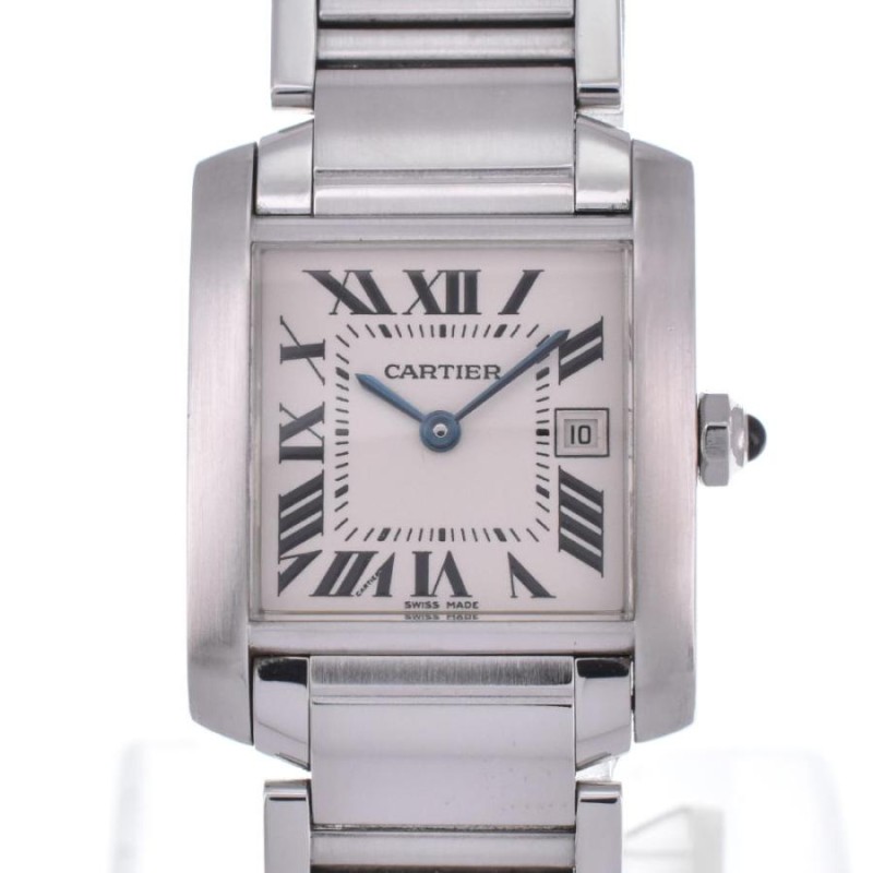 ☆良品【CARTIER】カルティエ タンクフランセーズ MM W51011Q3/2465 デイト クォーツ ユニセックス P#118114 |  LINEショッピング