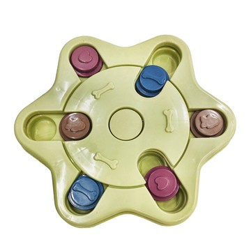 益智藏食盤 六角  寵物玩具  綠色  1個