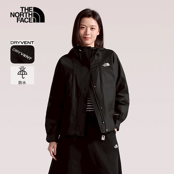 女款黑色DRYVENT防水連帽衝鋒衣｜8KDAJK3