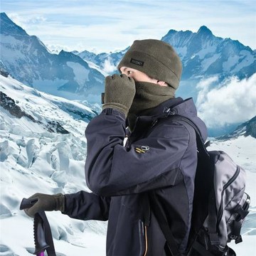 跨境抓絨三件套帽子圍脖手套新款冬季滑雪登山保暖套裝