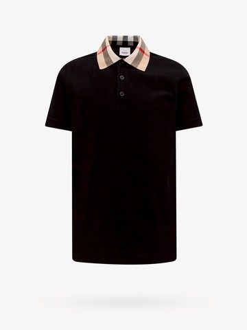 Cotton polo shirt with burberry check profiles - BURBERRY - gender_Man