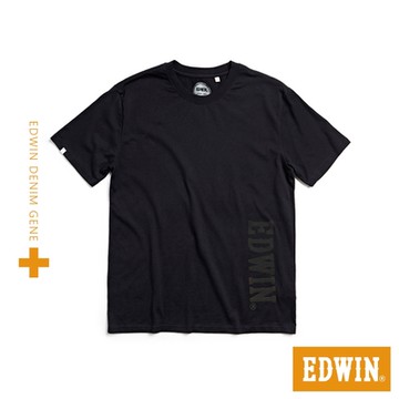 EDWIN 男裝 人氣復刻 橘標 立體夾層印花短袖T恤-黑色