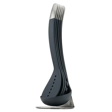 Joseph Joseph Nest系列 磁吸料理鏟杓組 不鏽鋼立座 深藍色 1組 節省空間  12x12x33.5cm