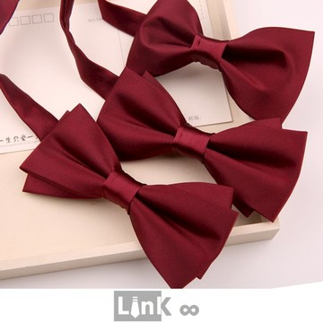 男士領結勃艮第酒紅色正裝新郎結婚禮服伴郎中國風復古西裝蝴蝶結