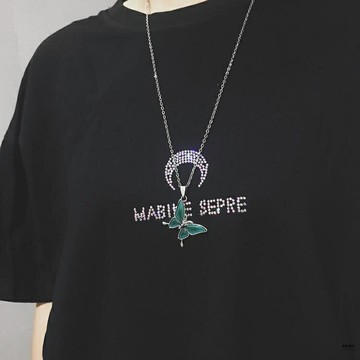 復古吊墜情侶禮物溫感變色蝴蝶項鍊女個性【聚物優品】