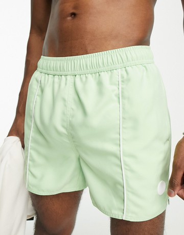Native Youth swim short with piped seam in green - MGREEN