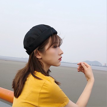 PS Mall 街頭瓜皮帽子無檐嘻哈棒球帽百搭夏季薄款 (G2629) 3入